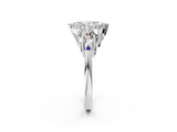 White gold Three-Stone Marquise Diamond Engagement Ring with Prong Setting on a Classic Band_5