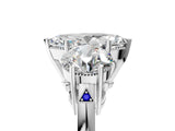 White gold Three-Stone Marquise Diamond Engagement Ring with Prong Setting on a Classic Band_8
