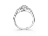 White gold Three-Stone Marquise Diamond Ring with Pear Side Stones in Four-Prong Setting_126