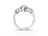 White gold Three-Stone Marquise and Princess Cut Diamond Ring with Channel Band and Four-Prong Setting_19