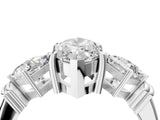 White gold Three-Stone Marquise and Princess Cut Diamond Ring with Channel Band and Four-Prong Setting_20