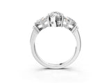 White gold Three-Stone Marquise and Princess Cut Diamond Ring with Channel Band and Four-Prong Setting_7