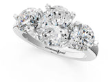 White gold Three-Stone Oval Brilliant Cut Solitaire Ring with Prong Setting on a Classic Band 2