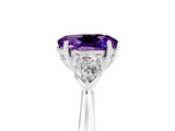 White gold Three-Stone Oval Cut Amethyst Ring with Pear  Side Stones in Four-Prong Setting_17