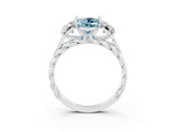 White gold Three-Stone Oval Cut Aquamarine Braided Band Ring with Four-Prong Setting_15