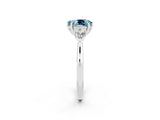White gold Three-Stone Oval Cut Aquamarine Ring with Pear  Side Stones in Four-Prong Setting_14