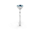 White gold Three-Stone Oval Cut Aquamarine Ring with Pear  Side Stones in Four-Prong Setting_50