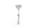 White gold Three-Stone Oval Cut Brilliant Diamond Solitaire Ring with Tapered Band and Four-Prong Setting_15