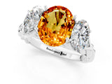 White gold Three-Stone Oval Cut Citrine Braided Band Ring with Four-Prong Setting_37