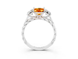 White gold Three-Stone Oval Cut Citrine Braided Band Ring with Four-Prong Setting_39