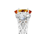 White gold Three-Stone Oval Cut Citrine Braided Band Ring with Four-Prong Setting_41