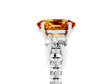 White gold Three-Stone Oval Cut Citrine Pavé Band with Four-Prong Setting_5