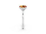 White gold Three-Stone Oval Cut Citrine Ring with Pear  Side Stones in Four-Prong Setting_14