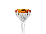 White gold Three-Stone Oval Cut Citrine Ring with Pear  Side Stones in Four-Prong Setting_17