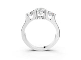 White gold Three-Stone Oval Cut Cut Classic Band Prong Setting Ring_10