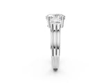 White gold Three-Stone Oval Cut Cut Classic Band Prong Setting Ring_9