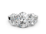 White gold Three-Stone Oval Cut Cut Diamond Engagement Ring with Flat Band and Four-Prong Setting_185