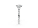 White gold Three-Stone Oval Cut Cut Diamond Pavé Band with Prong Setting_21