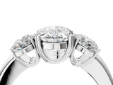 White gold Three-Stone Oval Cut Cut Diamond Ring with Channel Set Band and Four-Prong Setting_54