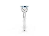 White gold Three-Stone Oval Cut Cut Diamond Ring with Trillion Side Stones and Four-Prong Setting_2