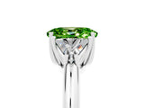 White gold Three-Stone Oval Cut Cut Diamond Ring with Trillion Side Stones and Four-Prong Setting_5