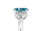 White gold Three-Stone Oval Cut Cut Diamond Ring with Trillion Side Stones and Four-Prong Setting_5