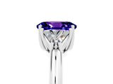 White gold Three-Stone Oval Cut Cut Diamond Ring with Trillion Side Stones and Four-Prong Setting_5