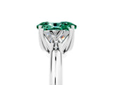 White gold Three-Stone Oval Cut Cut Diamond Ring with Trillion Side Stones and Four-Prong Setting_5