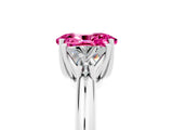 White gold Three-Stone Oval Cut Cut Diamond Ring with Trillion Side Stones and Four-Prong Setting_5