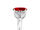 White gold Three-Stone Oval Cut Cut Diamond Ring with Trillion Side Stones and Four-Prong Setting_5