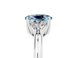 White gold Three-Stone Oval Cut Cut Diamond Ring with Trillion Side Stones and Four-Prong Setting_5