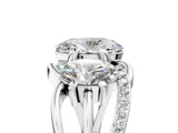 White gold Three-Stone Oval Cut Cut Diamond Split Shank Prong Set Ring_12