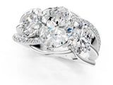 White gold Three-Stone Oval Cut Cut Diamond Split Shank Prong Set Ring_8