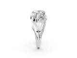 White gold Three-Stone Oval Cut Cut Diamond Split Shank Prong Set Ring_9