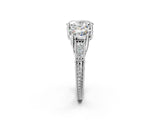 White gold Three-Stone Oval Cut Cut Milgrain Pavé Engagement Ring_49