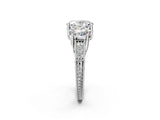 White gold Three-Stone Oval Cut Cut Milgrain Pavé Engagement Ring_61