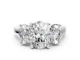 White gold Three-Stone Oval Cut Cut Solitaire Ring with Classic Prong Setting_103
