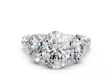 White gold Three-Stone Oval Cut Diamond Braided Band Ring with Four-Prong Setting_51