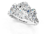 White gold Three-Stone Oval Cut Diamond Braided Band Ring with Four-Prong Setting_51