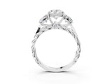 White gold Three-Stone Oval Cut Diamond Braided Band Ring with Four-Prong Setting_54