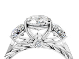 White gold Three-Stone Oval Cut Diamond Braided Band Ring with Four-Prong Setting_54