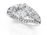 White gold Three-Stone Oval Cut Diamond Engagement Ring with Pave Band and Prong Setting_7