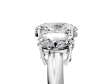 White gold Three-Stone Oval Cut Diamond Engagement Ring with Prong Setting on a White Gold Band_11