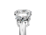 White gold Three-Stone Oval Cut Diamond Engagement Ring with Prong Setting on a White Gold Band_47