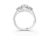 White gold Three-Stone Oval Cut Diamond Engagement Ring with Prong Setting_10
