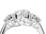 White gold Three-Stone Oval Cut Diamond Engagement Ring with Prong Setting_11
