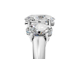 White gold Three-Stone Oval Cut Diamond Engagement Ring with Prong Setting_12