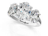 White gold Three-Stone Oval Cut Diamond Engagement Ring with Prong Setting_8