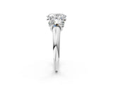 White gold Three-Stone Oval Cut Diamond Engagement Ring with Prong Setting_9