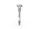 White gold Three-Stone Oval Cut Diamond Pavé Band with Four-Prong Setting_53